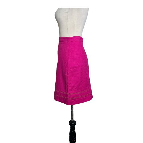 Ann Taylor fuchsia cotton pencil skirt size 0P - Picture 7 of 12